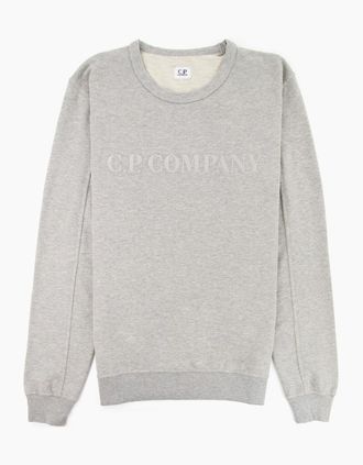 C.P. Company Mens CP Company Light Fleece Chest Embroidered Sweatshirt Grey M93 - Size: 44