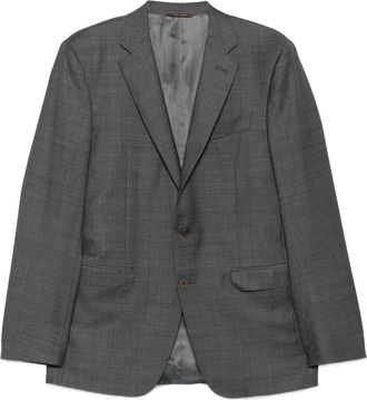 Canali Geruit pak met drie knopen - Grijs