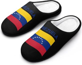 Generic Venezuela Flag Funny Mens Cotton Slippers Soft Non-Slip Rubber Sole House Slipper Indoor Outdoor