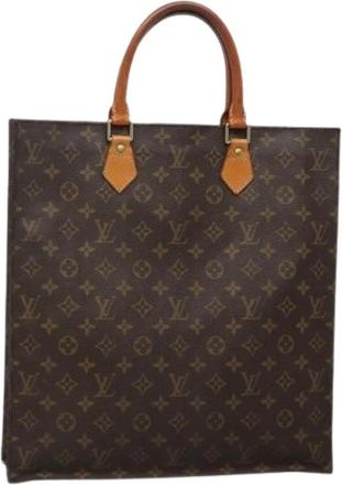 Louis Vuitton Pre-owned Monogram Canvas Tote Bag - Dames - Vintage Shopper - Bruin - ONE Size - Leer - Vintage