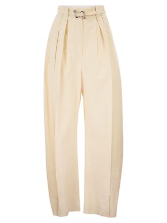 Sportmax Sportmax Spxidoneo - Baumwollhose mit weitem Bein und integriertem G&uuml;rtel