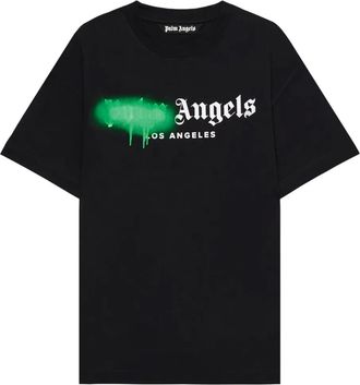Palm Angels T-shirt Spray City Los Angeles con logo - Nero