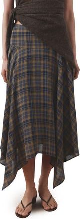 Mango Falda Pika Check Midi Skirt in Brown at Nordstrom, Size 10