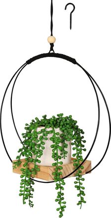 OEM Colgador De Macram&eacute; Para Plantas - Colgador De Macram&eacute; De 107 Cm De Largo Con Base De Madera - Soporte Para Macetas Y Plantas Para Uso Interior Y Exte