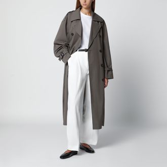 Toteme Trench doppiopetto taupe in misto cotone