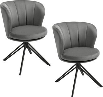 Woltu Juego De 2 Sillas De Comedor De Terciopelo, Modernas Sillas De Cocina Para Sala De Estar, Gris Oscuro - Woltu