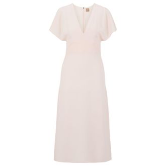 HUGO BOSS Womens Dawinga Dress in Pink Viscose - Size 10 UK