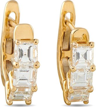 Luxury Bazaar 18K Yellow Gold 1.35ct Diamond Earrings AER-19904-Y