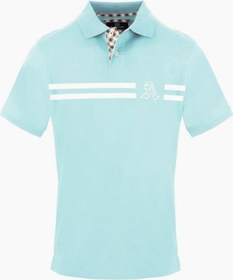 Aquascutum Mens Collared Neck Short Sleeve Polo Shirt - Blue - Size: 42
