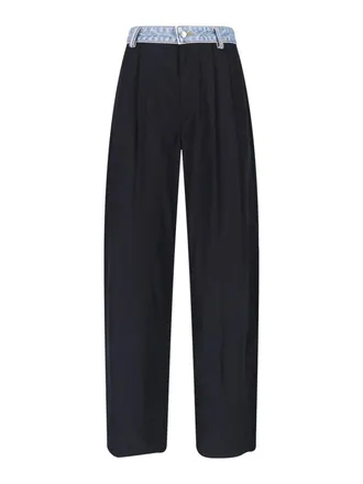 Alexander Wang Straight Trousers with Denim Detail