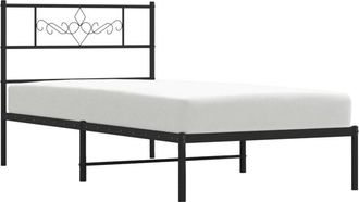 vidaXL Estructura cama sin colchón con cabecero metal negro 75x190 cm Vidaxl