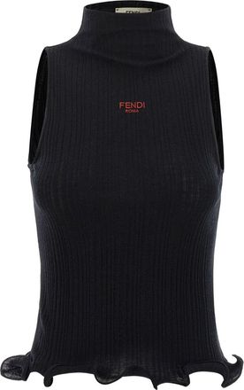 Fendi Womens Black Cotton Tank Top - Size EU 38 (Womens)