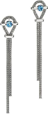 John Hardy Icon Sterling Silver Treated Swiss Blue Topaz Drop Earrings at Nordstrom