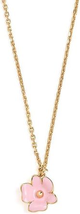 Kate Spade New York Golden Bloom Flower Pendant Womens Necklace Pink, Pearl