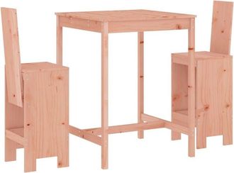 vidaXL 3 Piece Garden Bar Set Solid Wood Douglas Vidaxl