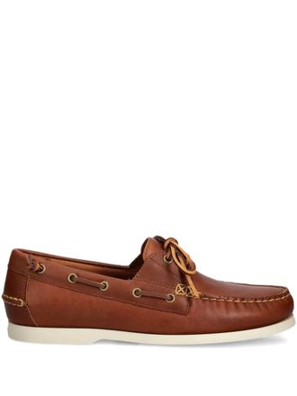 Polo Ralph Lauren leather boat shoes - men - Calf Leather/Rubber/Calf Leather - 10 - Brown