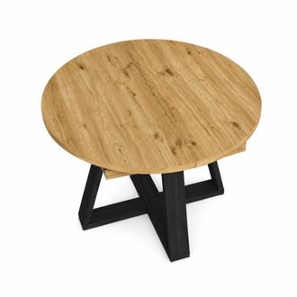 Skraut Home Mesa extensible efecto madera roble 103x103x73cm