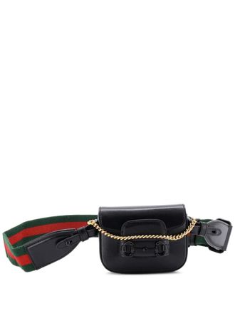 Gucci Horsebit 1955 Shoulder Bag Leather Super Mini crossbody bag - Black
