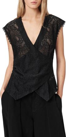 AllSaints Vera Lace Top in Black at Nordstrom, Size 2