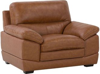 Beliani Poltrona in finta pelle marrone Horten