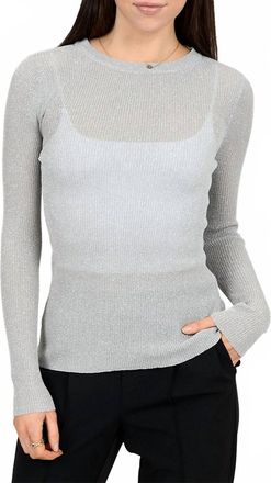 RD Style Ulani Long Sleeve Sparkle Top In Grey Silver