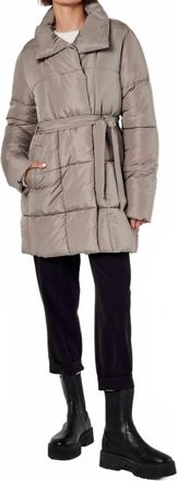 Apricot Womens Quilted Belted Coat In Stone