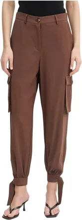 Gaud&igrave; Cargo broek met strikmanchetten - Dames - Broeken - Bruin - Maat: XL Viscose