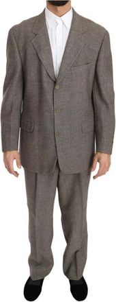 Fendi Grijs Wol Single Breasted Pak - Heren - Business pakken - Grijs - XL - Wol - Kostuums