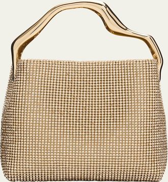 Cult Gaia Solene Mini Rhinestone Sculptural Top-Handle Bag