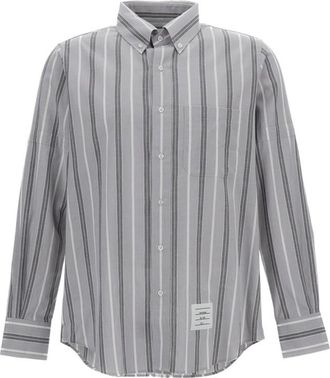 Thom Browne Grey Regular Stripes Shirts
