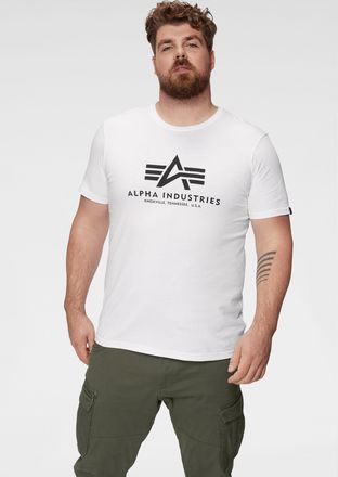 Alpha Industries T-Shirt ALPHA INDUSTRIES Basic T-Shirt, Herren, Gr. 3XL, weiss (wei&szlig;), Single Jersey, Obermaterial: 100% Baumwolle, bedruckt, regular fit normal, Rund