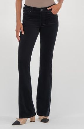 Kut from the Kloth Natalie Mid Rise Bootcut Corduroy Pants in Black at Nordstrom Rack, Size 14P