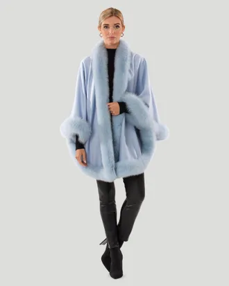 Gorski Cashmere Caplet with Fox Trim