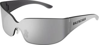 Balenciaga Accessoires, unisex, Grijs, ONE Size, Nylon, Zilveren Zonnebril Stijlvol Model