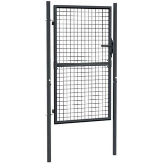 vidaXL Vidaxl - Cancello da giardino in rete di acciaio zincato 100x150 cm grigio