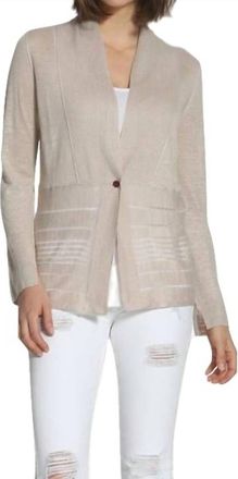 Label+Thread Drop Stitch Cardigan In Linen