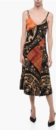 Marine Serre Satin Slip Dress with Graphic Print size 42