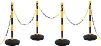 vidaXL Juego De Barrera Con Postes Y Cadena Pl&aacute;stico 10 M Vidaxl