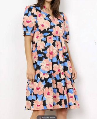 soya concept Kresti Dress In Coral Pattern