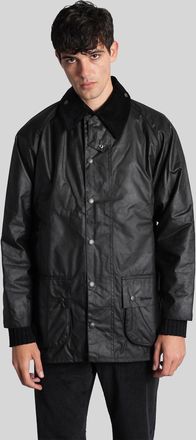 Barbour Beaufort Wax Jkt Casual Jacket In Black Cotton