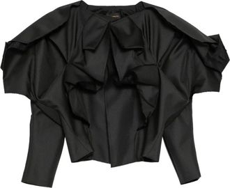 Comme Des Gar&ccedil;ons Overhemden, Dames, Zwart, M, Polyester, Gekreukelde Jas