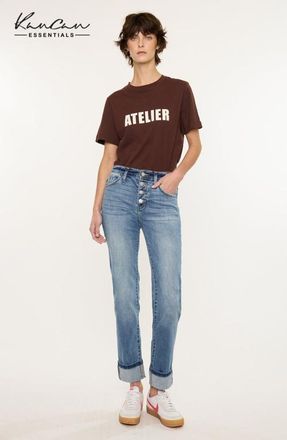 Kancan Noelle Essentials High Rise Skinny Straight Jeans in Medium Wash at Nordstrom, Size 30