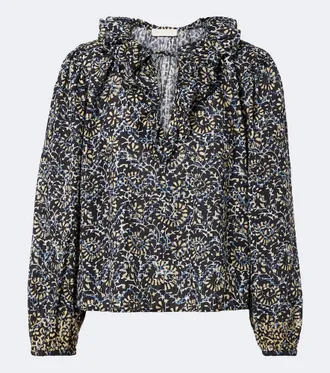 Ulla Johnson Top Siena in misto cotone con stampa