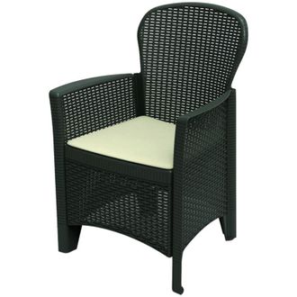 Dmora Sedia da esterno Amilton, Seduta da giardino, Poltrona outdoor effetto rattan, 100 % Made in Italy, 59x57h85 cm, Antracite