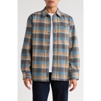 Weatherproof Vintage Plaid Yarn Dye Flannel Shirt Jacket in Blackened Pearl at Nordstrom Rack, Size Medium
