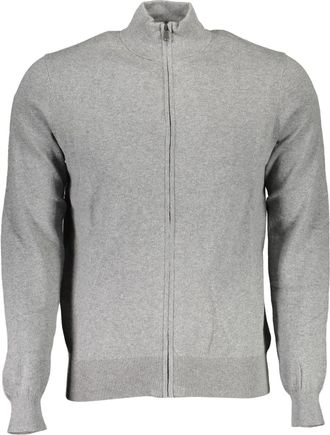 North Sails Mens Zipup Knit Cardigan Classic Fit - Grey Cotton - Size X-Large