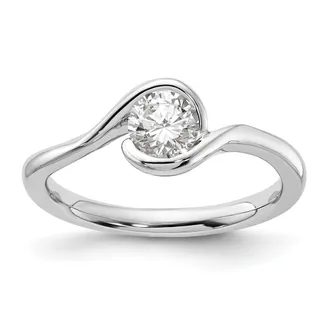 Diamond2Deal 14k White Gold Lab Grown Diamond Wedding Band Ring 1/2Ct Clarity- VS Color- G-H