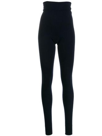 Extreme Cashmere high waisted knitted leggings - Blue