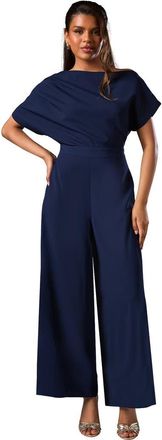 Coast Petite Pleat Off The Shoulder Jumpsuit in Navy at Nordstrom, Size 0P