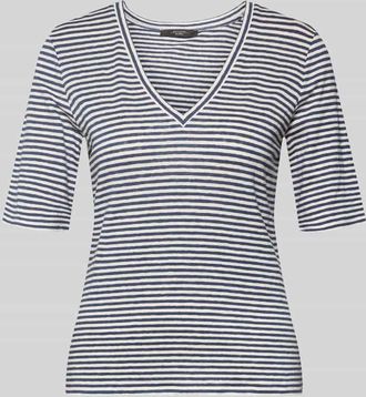 Max Mara Regular Fit T-Shirt aus Leinen-Mix Modell OPZIONE in Marine, Gr&ouml;&szlig;e XXL